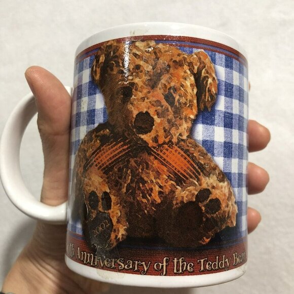 Houston Harvest Teddy Bear 100th Year Anniversary Mug Ceramic Souvenir Mascot Ad - Picture 1 of 6